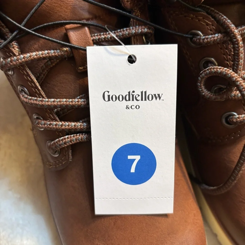 NWT Sneaker Boots Size 7 Goodfellow & Co Maxwell Brown Lace-Up Chukka High-Top